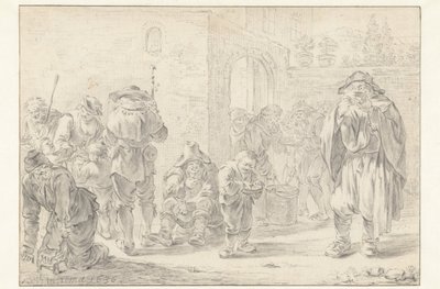 Distribution of Food to Pilgrims and Beggars at a Monastery Gate by Andries Both