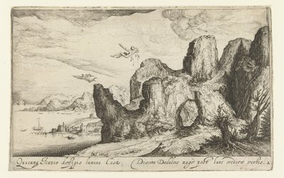 Landscape with the Fall of Icarus (series title: Landscapes) by Andries Jacobsz. Stock