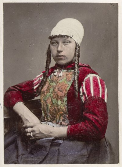 Portrait of a Woman in the Traditional Costume of Marken by Andries Jager