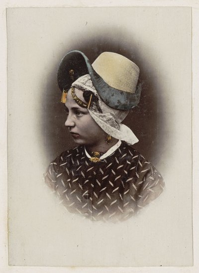 Portrait of a Woman in the Traditional Costume of North Holland by Andries Jager