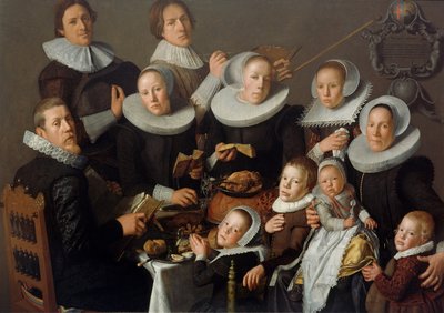 Portrait of the Painter Andries van Bochoven and His Family by Andries van Bochoven