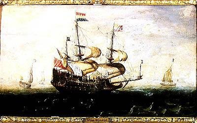 A Dutch Warship by Andries van Eertvelt