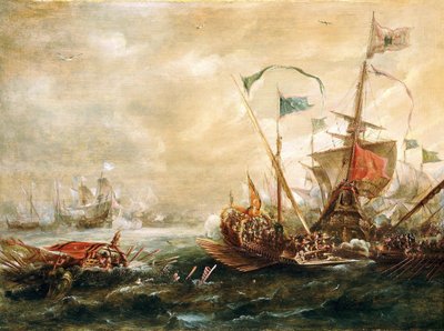 Spanish Engagement with Barbary Pirates by Andries van Eertvelt