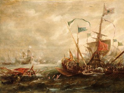 Spanish Engagement with Barbary Pirates by Andries van Eertvelt