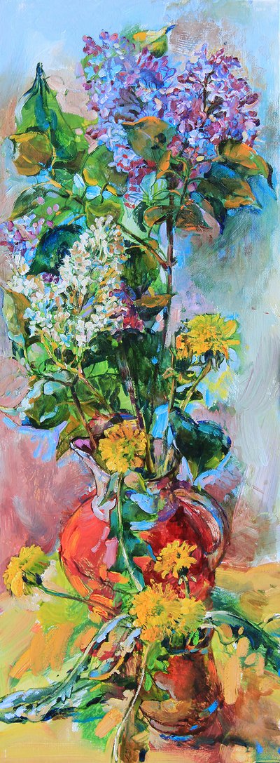 Colorful Lilac Still Life by Andrii Kutsachenko