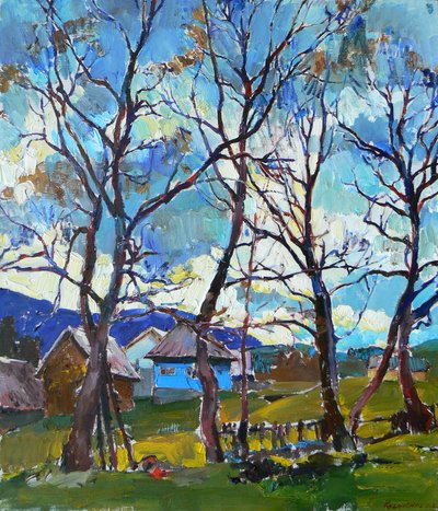 Mountain Village Spring by Andrii Kutsachenko