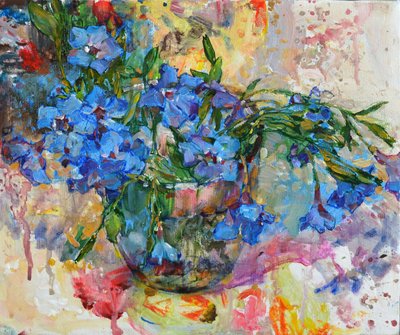 Vibrant Blue Blooms by Andrii Kutsachenko