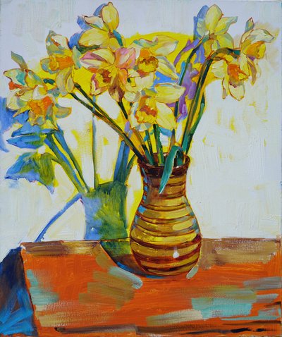 Vibrant Daffodils Still Life by Andrii Kutsachenko