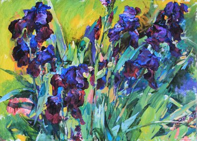 Vibrant Purple Irises by Andrii Kutsachenko