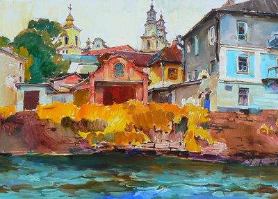 Vibrant Riverside City by Andrii Kutsachenko