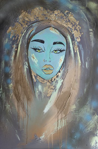 Serene Golden Goddess by Anete Purina-Purite