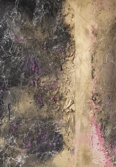 Textured Gold And Pink by Anete Purina-Purite