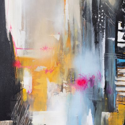Vibrant Urban Abstract by Anete Purina-Purite