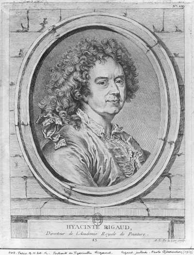 Portrait of Hyacinthe Rigaud by Ange Laurent de Lalive de Jully