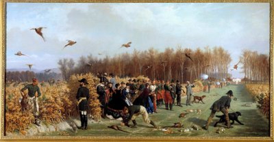 Hunting a Shooting at the Pheasanderie by Ange Louis Janet
