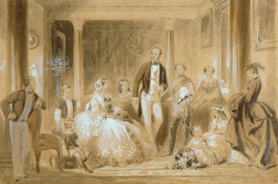 Royal Family in the Dining Room at Osborne House by Ange Louis (1815 72) Janet