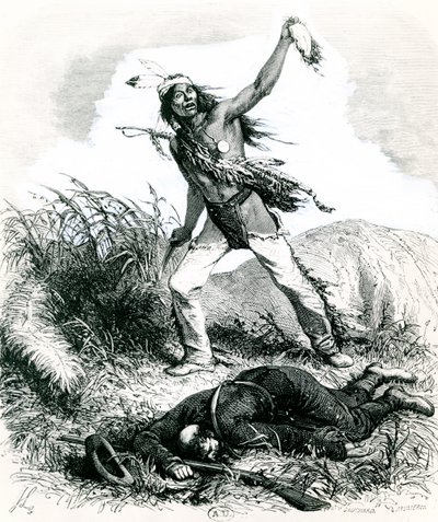 Indian Scalping the Dead Enemy by Ange Louis 1815 72 after Janet