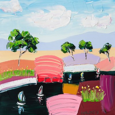 Colorful Lakeside Serenity by Angela Hawkey