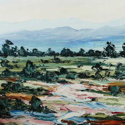 Colorful Mountain Landscape by Angela Hawkey