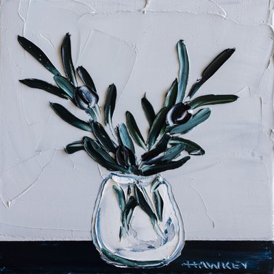 Textured Olive Branches by Angela Hawkey