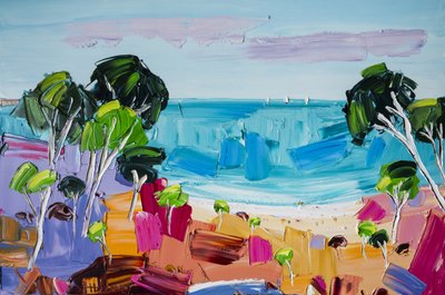 Vibrant Beach Landscape by Angela Hawkey