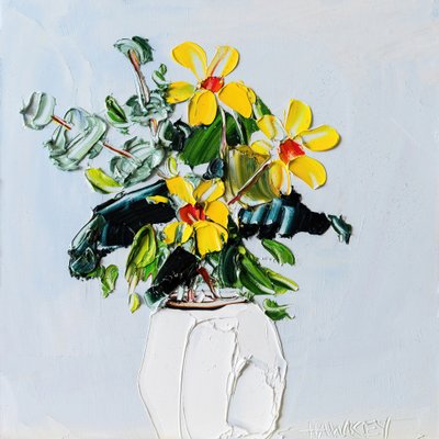 Vibrant Impasto Flowers by Angela Hawkey