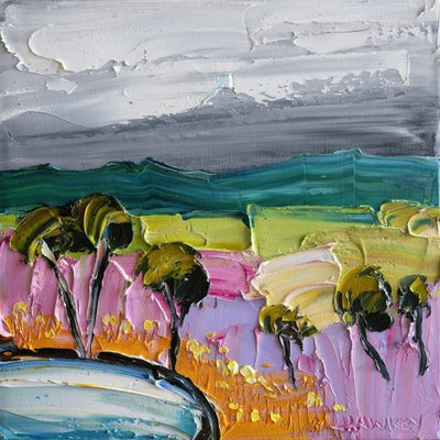 Vibrant Textured Landscape by Angela Hawkey