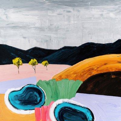 Vivid Abstract Landscape by Angela Hawkey