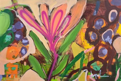 Vibrant Abstract Flower by Angela Maritz