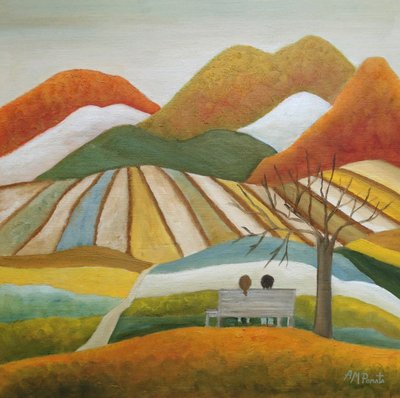 Autumn Fields Couple by Angeles M. Pomata