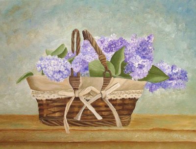 Charming Lilac Basket by Angeles M. Pomata