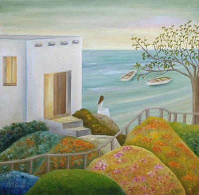 Coastal Garden Serenity by Angeles M. Pomata