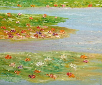 Colorful Water Lilies by Angeles M. Pomata