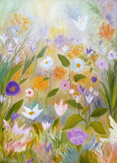 Dreamy Flower Field by Angeles M. Pomata