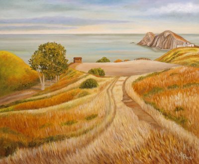 Golden Coastal Landscape by Angeles M. Pomata