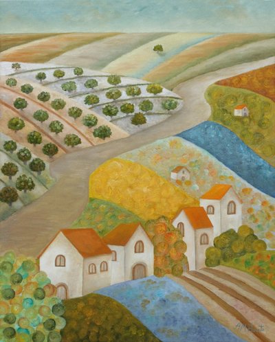 Idyllic Village Scene by Angeles M. Pomata