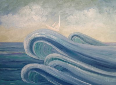 Sailing Blue Waves by Angeles M. Pomata