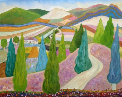 Spruces and Lavender Blues by Angeles M. Pomata