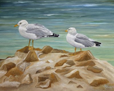 Two Coastal Seagulls by Angeles M. Pomata