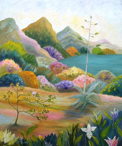 Vibrant Desert Landscape by Angeles M. Pomata