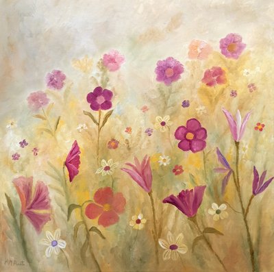 Vibrant Flower Field by Angeles M. Pomata