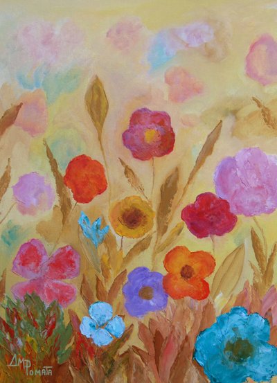 Vibrant Garden Blooms by Angeles M. Pomata