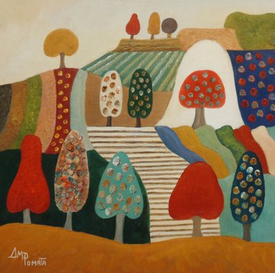 Whimsical Tree Landscape by Angeles M. Pomata
