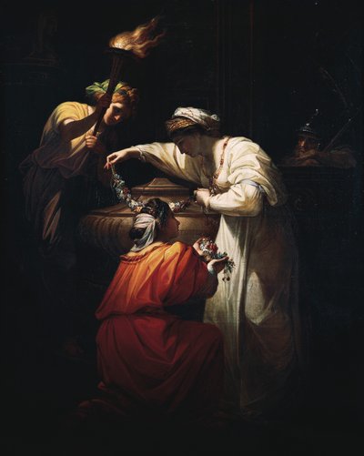Cleopatra Decorating the Tomb of Mark Anthony by Angelica Kauffmann