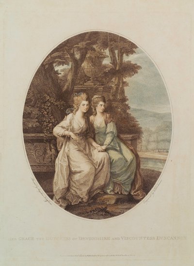 Her Grace the Duchess of Devonshire and Viscountess Duncannon, engraved by W. Dickinson by Angelica Kauffmann