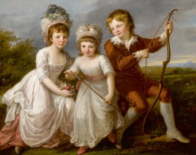 Portrait of Lady Georgiana Spencer, Henrietta Spencer and George Viscount Althorp, c. 1766 by Angelica Kauffmann