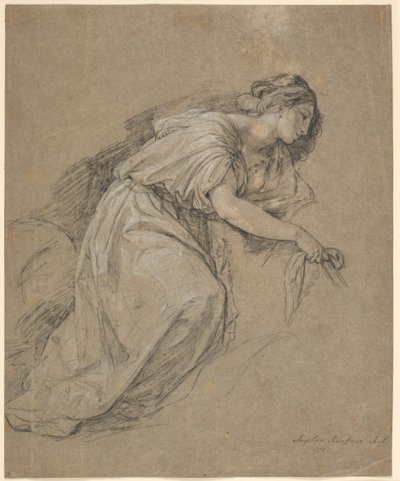 Study from Life of a Kneeling Woman in Profile by Angelica Kauffmann