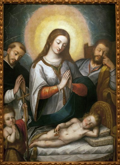 The Holy Family with Saint John the Baptist and Saint Dominic by Angelino Medoro
