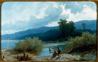 Landscape of Lake Painting by Angelo Beccaria 1862 by Angelo Beccaria