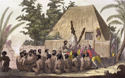 Captain Cook Observes an Offering, Sandwich Islands by Angelo Biasioli